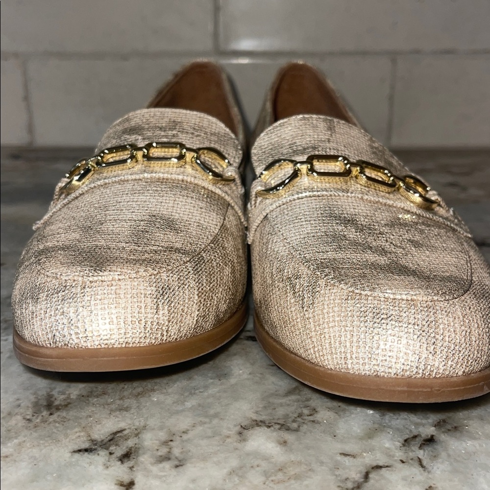 Naturalizer Gold Buckle Linen Ladies Loafers Size 8.5 - Picture 7 of 8